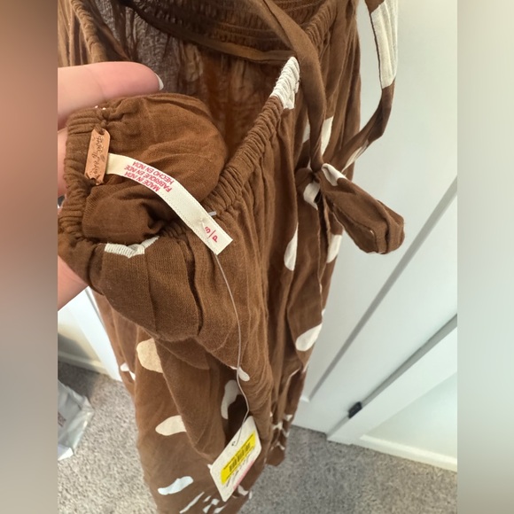 Free people Ultraviolet polka dot shirred bust maxi dress in oak - Picture 9 of 9